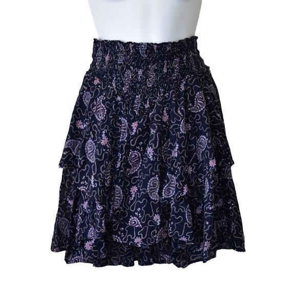 A3 Auth ISABEL MARANT ETOILE Elastic Hi Waist Pleated Ruffled Mini Skirt Size XS - Picture 1 of 3